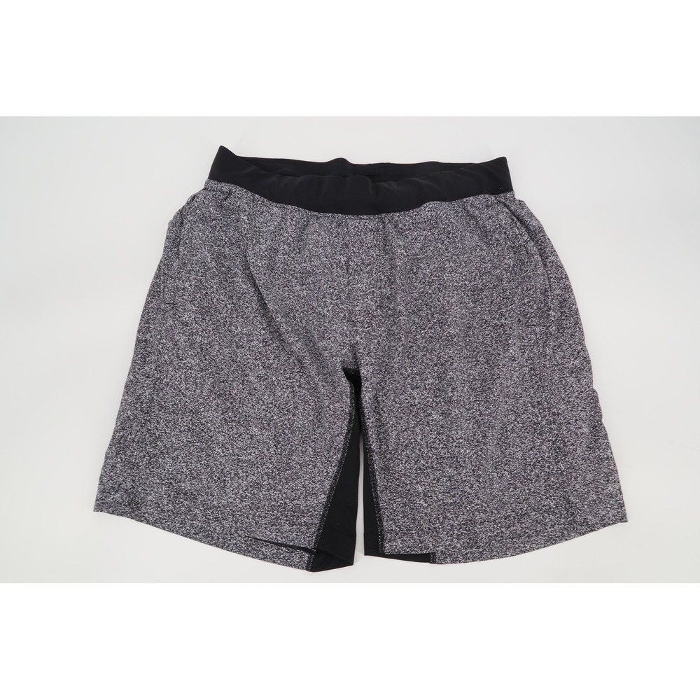 Lululemon T.H.E. Short Mens XL White Black Performance Luxtreme Lined 9" Inseam